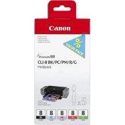 Resim Canon Clı-8 Bk/pc/pm/r/g Multipack Orijinal Mürekkep Kartuş 