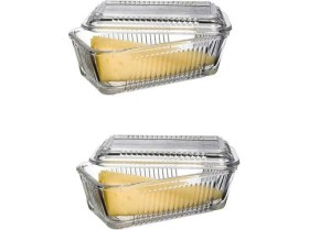 Resim Özbience Şık Kapaklı Kahvaltılık Tereyağlık ve Peynirlik Seti, 2'li 