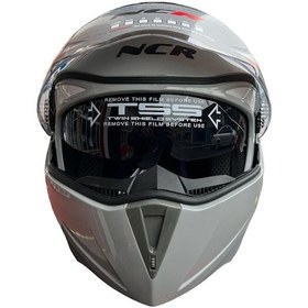 Resim NCR Vizörlü Çene Açılır Motosiklet Kaskı Açık Nardo Gri 