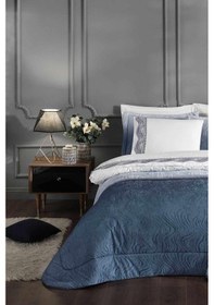 Resim Helezon Çeyiz Seti Lacivert 16 Parça Ekru 