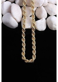 Resim Omar Silver Unisex Halat Gold Altın Kaplama Gümüş Zincir 5 Mm Elm 