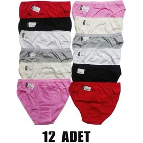 Resim Kadın Bikini Külot Karışık Renk Paketi 12 Adet 001 