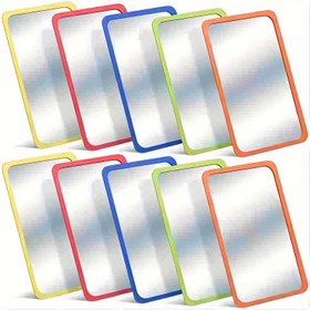 Resim Kırılmaz Mini Kare Ayna - 14.99cm x 9.91cm Akrilik Duvar Dekoru Koruyucu Filmli, Ev, Ofis, Sınıf için Kolay Yapıştırma - 10 Renkte DIY El Sanatları Malzemeleri 