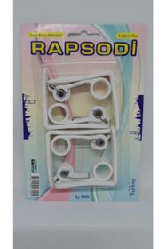 Resim Rapsodi Plastik Yaylı Masa Mandalı 4'lü 