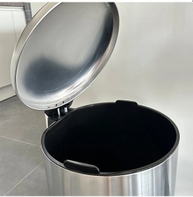 Resim Ansan Ans E90-30 Bombe Kapaklı Çelik Çöp Kovası 30 L 31,3 X 41 X 56 Cm Gri 