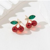 Resim Anatoliadelightsevimli Kırmızı Kiraş Zirkon Kolye & Küpe Seti - Kadın Aksesuarıaçık Sarı Altın Renk Açık Sarı Altın Renk 