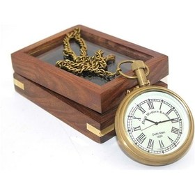 Resim Ahşap Kutulu Köstekli Saat Renkli 