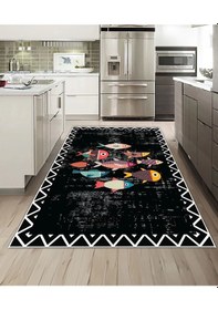 Resim Dijidekor Işıltı Koleksiyonu Model256 Süngerli Dijital Baskılı Saçaksız Mutfak Halısı Yolluk 