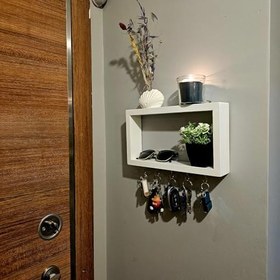 Resim Kapı Giriş Anahtarlık Askısı Ahşap Dekoratif Lake Boyalı Anahtar Askılığı 