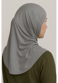 Resim Mim Eşarp Pileli Tesettür Hijab Hazır Eşarp Vizon 