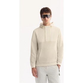 Resim AVVA Erkek Ekru Kapüşonlu Soft Touch Polar Regular Fit Sweatshirt A52Y1268 