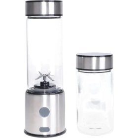 Resim Mey Ithalat® Çift Hazneli Cam Blender USB Şarjlı Smoothie ve Buz Kırıcı Blender 