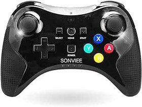 Resim Wii U Pro Controller, SONVIEE kablosuz Wii U oyun pedi Wiiu kontrolü Wii U oyun Wii U aksesuarı kablosuz Wii U kumanda çift analog Joystick ile Wii U için (Wiiu için denetleyicisi 