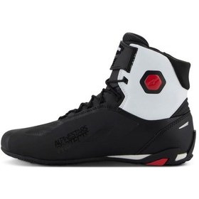 Resim Alpinestars Faster-4 Korumalı Motosiklet Botu Siyah Beyaz Kırmızı 