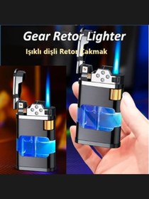 Resim KdrElektronik Şeffaf Işıklı Gövde Metal Gazlı Lüks Çakmak Benzersiz Tasarım 