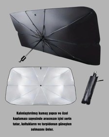 Resim Katlanabilir Ön Cam Güneşliği Şemsiye - Her Araca Uygun Isı Ve Işık Koruması 