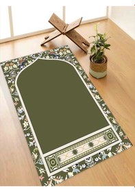 Resim Diz Acıtmayan Yumuşak Süngerli Seccade Ve Namazlık Yeşil 