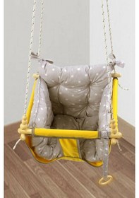 Resim Bundera Wag Swing Sarı Çocuk Ahşap Salıncak Bebek Hamak 