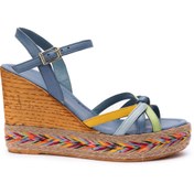 Resim Elile Shoes Hakiki Deri Kadın Espadril Sandalet 