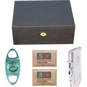 Resim PremiumQuality Büyük Humidor Puro Seti (2 Adet Boveda 72 60 Gram) 