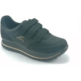 Resim SWİFT Kadın Siyah Yüksek Taban Bantlı Sneaker Spor Ayakkabı 