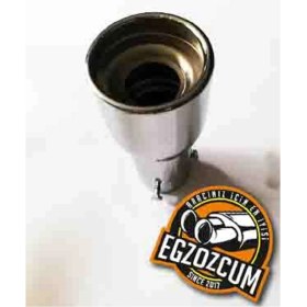 Resim Egzozcum 51 Mm. Islık Sesli Nikelaj Egzoz Eksoz Ucu Sök Tak Vidalı 