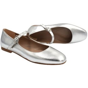 Resim Prego Pine Cone Düz Atkılı Tokalı Günlük Rahat Kadın Babet Gumüş Gumüş 