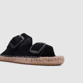 Resim TOGO Siyah Süet Kadın Espadril Terlik [060039] 