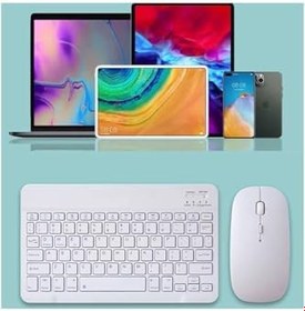 Resim Samsung Galaxy Tab S9 FE Plus X610 12.4 '' İle Uyumlu Bluetooth Özellikli Klavye Mouse Set Siyah 