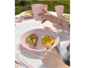 Resim Saban Piknik Seti Kare Pembe 31 Parça 