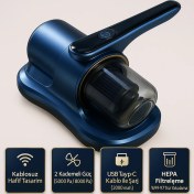 Resim Süpürge Kablosuz Yüksek Emiş Gücüyle Uv-C Sterilize Eden Akar ve Toz Temizleyici 