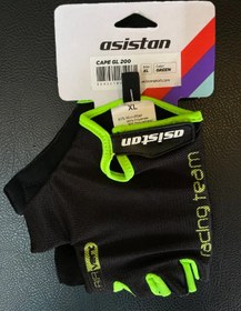 Resim Asistan Siyah Yeşil Kısa Parmak Bisiklet Eldiveni Beden-XL / Bisiklet 