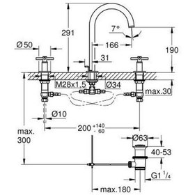 Resim Grohe Atrio 3 Delikli Lavabo Bataryası L-Boyut - 20643GL0 Altın 