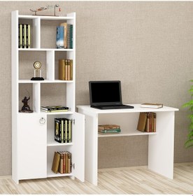 Resim Kalenderdekor1 Kalender Dekor Ellen Mayra 90 Cm Çalışma Masası Takımı Beyaz 