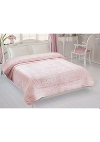 Resim Taç Fabian Tek Kişilik Polyester Battaniye Pudra Pudra 