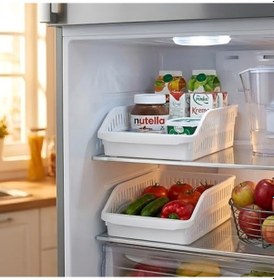Resim Life Orgamix 2 Li Geniş Ve Sığ Düzenleyici Set Buzdolabı, Dolap Ve Çekmece İçi İçin Kanallı, Saplı Çok Amaçlı Sepet 