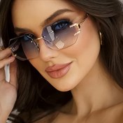 Resim 1 Adet Çokgen Çerçevesiz Gradyan Moda Gözlük - Kadınlar İçin 