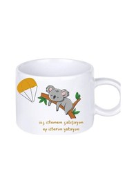 Resim İç İstemem Çalışmayı Koala Tasarımlı Motto Kahve Fincanı Saydam 