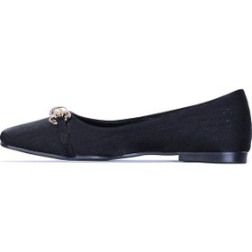 Resim Scarletta S4 Siyah Saten Kadın Babet Ayakkabı Siyah 