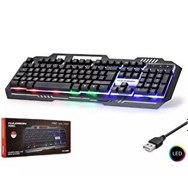 Resim Hadron Hd863 Metal Led Q Siyah Kablolu Oyuncu Klavye 