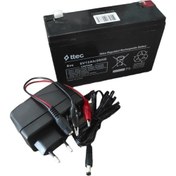 Resim Akülü Arabalar Için 12V 7AH Akü + Şarj Cihazı Adaptörü Aleti 
