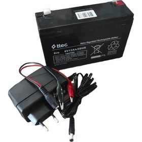 Resim Akülü Arabalar Için 12V 7AH Akü + Şarj Cihazı Adaptörü Aleti 