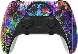 Resim playvital Skin Stickers ps5 Edge Controller ile uyumlu, çıkartma koruyucu folyo vinil-Skin Decal Wrap Stickers ps5 Edge Wireless Controller-Psychedelic yaprak 