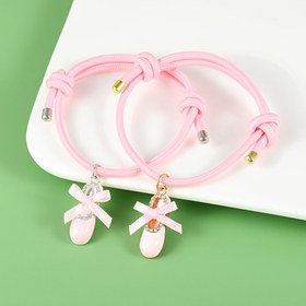 Resim 1 adet Sevimli Bale Ayakkabısı Bileklik | Mozaik ve Çinko Alaşımlı Kolye Uçlu Moda Pembe, Gençler İçin En İyi Arkadaş BFF Arkadaşlık Takı, Gençler İçin 