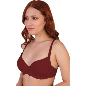 Resim Emay Bordo Mı 189D Pedli Dantelli Balenli Sütyen 
