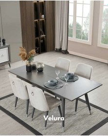 Resim Marian Yemek Odası Takımı Yemek Masası + 4 Adet Sandalye Beyaz 