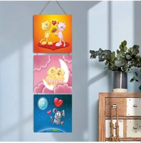 Resim Ahşap Katlanabilir 3lü Tablo - Tbl0018 