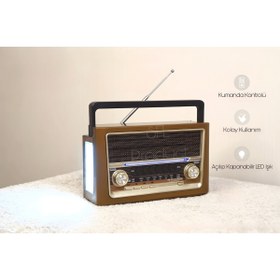 Resim SFL Product Eskitme Nostaljik Ahşap Tasarımlı Bluetoothlu Nostalji Radyo Bluetooth/USB/SD Kart 