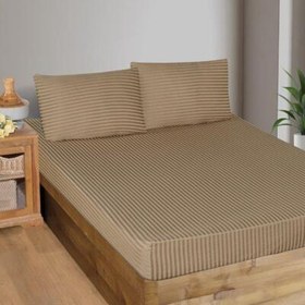 Resim Maxstyle Fitted Saten Çift Kişilik Çarşaf + Yastık Kılıfı Kahve Rengi 