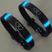 Resim 2'li set parlak Kalp ile Kalbini birbirine bağlayan zarif basit gelişmiş çift bilezik 